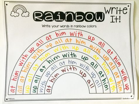 rainbow write your sight words Rainbow Write Sight Words, Rainbow Sight Words, Precision Teaching, Word Work Stations, Sight Word Fun, Rainbow Words, Teaching Sight Words, Rainbow Writing, Spelling Practice