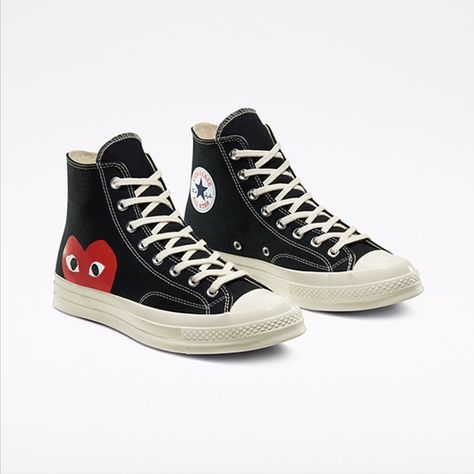 Comme Des Garcons Shoes, Converse X Comme Des Garcons, Cdg Converse, Garcons Converse, Comme Des Garcons Converse, Comme Des Garcons Black, Dr Shoes, Limited Edition Shoes, Converse Chuck 70