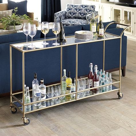 Sterling Large Bar Cart Gold Bar Cart, Straight Line Designs, Gold Furniture, Lines Design, Serving Cart, Bar Cart Decor, Diy Bar, Acme Furniture, Entertainment Furniture