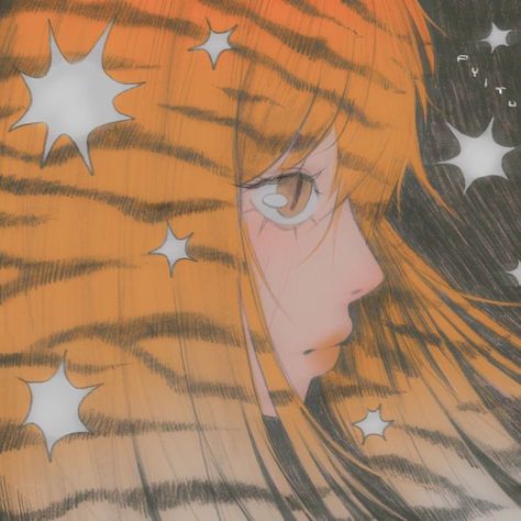 Tiger Girl, Orange Icons:), Desain Signage, Art Icon, Girl Icons, Pretty Art, Cute Icons, Aesthetic Art, Aesthetic Anime