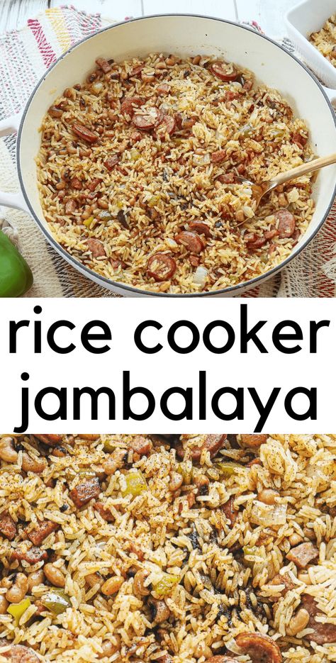 Rice Cooker Jambalaya, Jumbeliah Recipes, Rice Cooker Recipes Healthy, Rice Cooker Chicken, Sausage Jambalaya Recipe, Jambalaya Rice, Zojirushi Rice Cooker, Aroma Rice Cooker, Chicken And Sausage Jambalaya