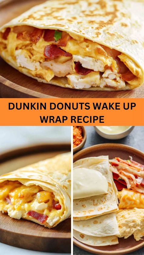 Dunkin Donuts Wake Up Wrap Recipe – Bite Blaze Wake Up Wrap, Recipe With Eggs, Breakfast At Home, Wrap Recipe, Fluffy Eggs, Tasty Breakfast, Xmas Eve, Turkey Bacon, Pepper Jack