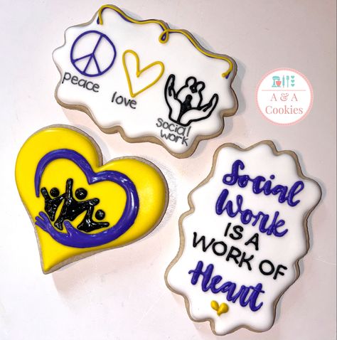 Social Worker Cake, Social Worker Cookies Decorated, Social Work Grad Cap Ideas, Social Work Cap Ideas Graduation Msw, Masters Of Social Work Graduation Cap, Social Worker Appreciation, Graduation Party Diy, Graduation 2024, Graduation Cookies