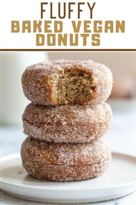 If you’re looking for a healthier donuts recipe then look no further than these EASY Baked Vegan Donuts because these are plant based and so so delicious! The cinnamon sugar coating is optional if you want to keep these a little on the lighter side. These are so easy to make in one bowl with simple ingredients. They bake up perfectly fluffy, tender and moist. Great for breakfast, snack or even dessert! Donut Alternative, Vegan Donuts Baked, Donut Recipe Baked, Homemade Baked Donuts, Healthy Donuts Recipe, Vegan Donut Recipe, Vegan Doughnuts, Baked Donut, Healthy Donuts