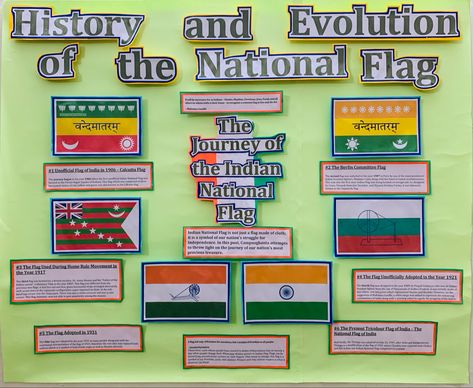 History Chart Ideas, Seniors Board, Independence Day History, Science Project Models, Birthday Chart Classroom, Honey Ideas, Paper Games For Kids, Soft Board Decoration, Flag Of India