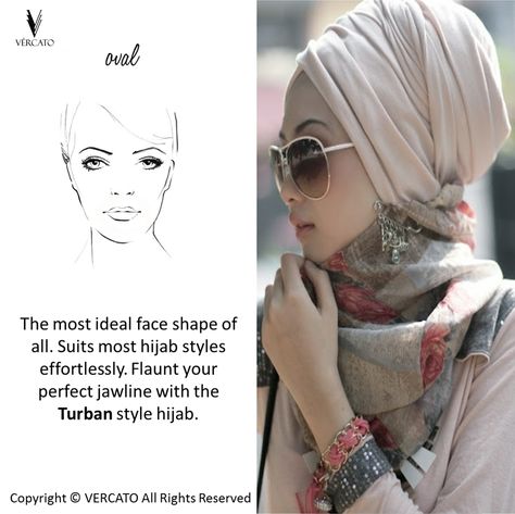 Hijab Tips for OVAL face shape. SHOP MUSLIMAH WEAR: www.vercato.com Mummy Fashion, Perfect Jawline, Hijab Ideas, Oval Face Shape, Oval Face Shapes, Oval Face, Turban Style, Hair Wraps, Oval Faces