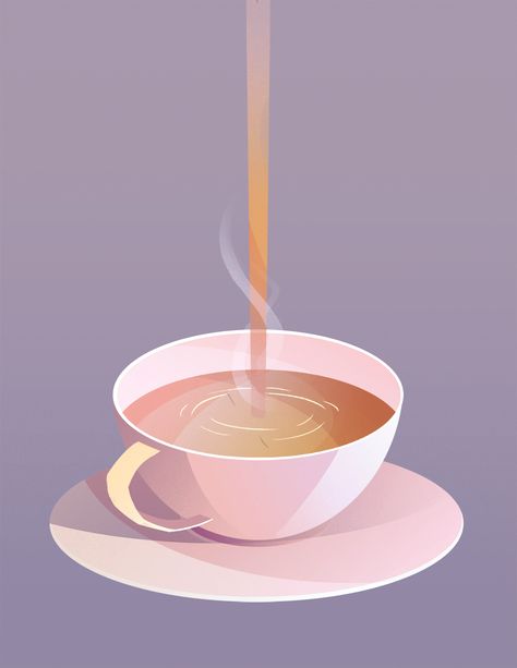 Tom Cheal on Behance Gif Illustration Inspiration, Tea Illustration Design, Tea Animation, Studio Db, Tea Gif, Illustration Gif, Books And Tea, Gif Illustration, Tea Illustration