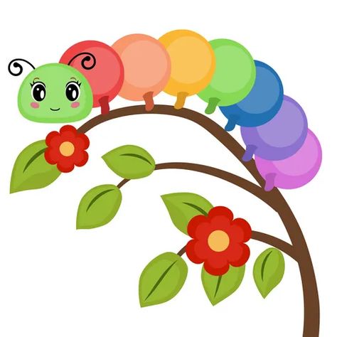 Funny colorful caterpillar Royalty Free Vector Image Colorful Caterpillar, Kids Canvas Art, School Wall Art, Kids Canvas, Art N Craft, Art Drawings For Kids, School Decorations, Paper Crafts Diy Kids, Summer Crafts