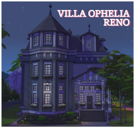 Villa Ophelia Reno A renovated version of Villa... - it's 2am and i'm still in build mode Ophelia Villa Sims 4, Goth Family, Sims 4 Build, My Gallery, Find It, Sims 4, Reno, Bathrooms, Villa