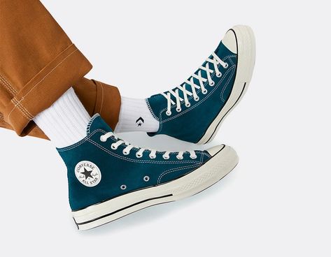 Turquoise Converse, Turquoise Clothes, Nike Snkrs, Stitch Work, Converse Chuck 70, Chuck 70, Converse Sneakers, Converse Chuck Taylor All Star, Converse High