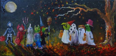 We Were all out looking for Tricks or Treats 8x16 2016 Pumpkin Fairy House, Cover Photos Facebook, Witch Ghost, Halloween Facts, Trick Or Treaters, Haunted Halloween, Silhouette Painting, Halloween Artwork, Halloween Illustration