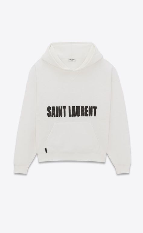 Men's Ready-to-Wear | Shirts,Jackets&Jersey | Saint Laurent | YSL Sl Logo, Men Logo, Cotton Fleece, Fleece Hoodie, Hoodie Print, Logo Print, Pocket Pouch, Printed Cotton, Sweat Shirt