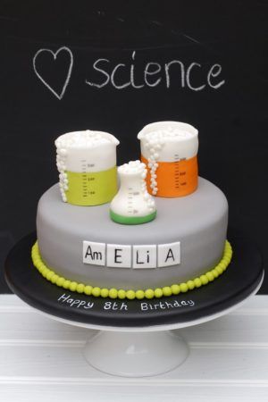 Science Birthday Cake, Chemistry Cake, Science Cake, Science Birthday Party Ideas, Scientist Birthday Party, Scientist Birthday, 14th Birthday Cakes, Birthday Cake With Photo, Science Birthday