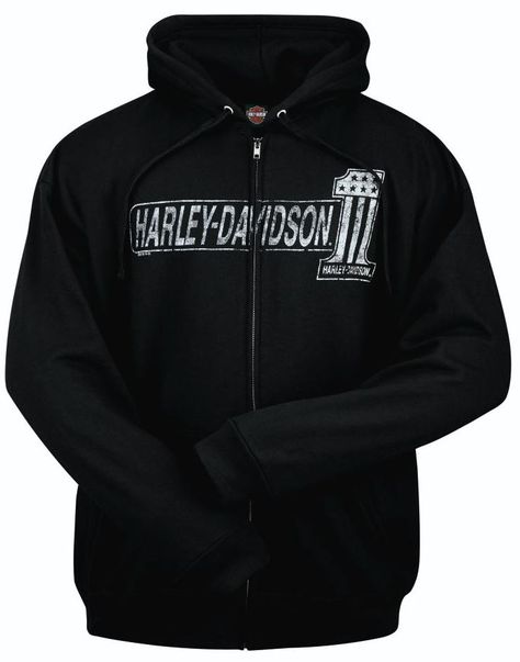 "HD 1 TNT" Hooded Full-Zip Sweat - Black - Available in sizes S - 5X at your local Harley-Davidson® dealer. Harley Davidson Store, Harley Davidson Hoodie, Closet Redo, Harley Davidson Jacket, Adventure Outfit, Shirts Vintage, Screen Printing Shirts, Cool Outfits For Men, Harley Davidson Men