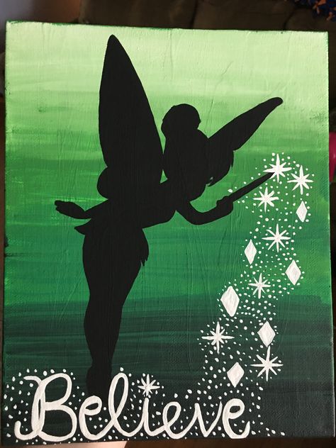 8x10 disney painting Tinkerbell Painting, Disney Character Paintings On Canvas, Disney Princess Paintings, Princess Canvas, Disney Canvas Paintings, Princess Painting, Disney Diy Crafts, Disney Canvas, Disney Paintings