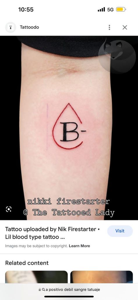 Blood Type Tattoo, Negative Tattoo, Group Tattoos, Type Tattoo, Blood Groups, Type O Negative, Blood Type, Tattoo Inspo, Artsy Fartsy