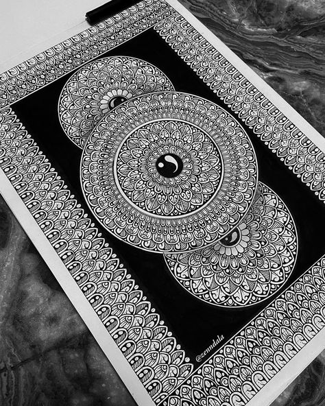 Mandala Drawing Difficult, Aesthetic Mandela Art, Hardest Mandala Art, 3 D Mandala Art, Large Drawing Ideas, Mandala Art Big, Big Mandala Drawing, Hard Mandala Art, Zentangle Drawings Beautiful