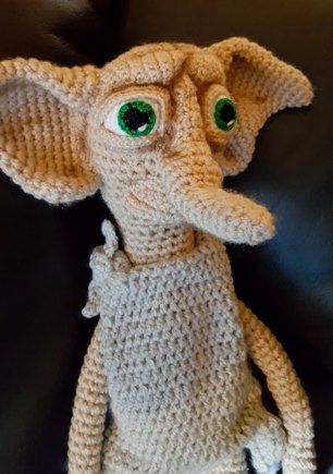 Crochet Dobby Pattern, Dobby Crochet Pattern, Crochet Dobby, Harry Potter Elf, House Elf, Harry Potter Crochet, Dobby Harry Potter, Crochet Phone Cases, Festa Harry Potter