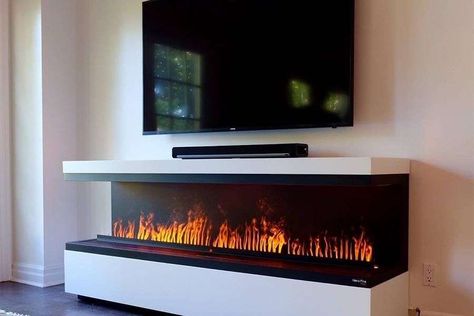 Las chimeneas eléctricas, ¿son rentables? | HotFireDoor HotFireDoor Realistic Electric Fireplace, Fireplace Electric, Recessed Electric Fireplace, Built In Electric Fireplace, Electric Fireplace Wall, Fireplace Suites, Fire Design, Water Vapor, Electric Fireplaces