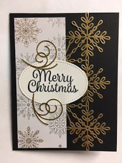 Here is a very fun card I found on Pinterest. You can see the original card here .  I had all the stuff except the wording and die to mak... Stampin Up Anleitung, Stamped Christmas Cards, Snowflake Cards, Homemade Christmas Cards, Stampin Up Christmas Cards, Merry Christmas To All, Diy Christmas Cards, Christmas Cards To Make, Winter Cards