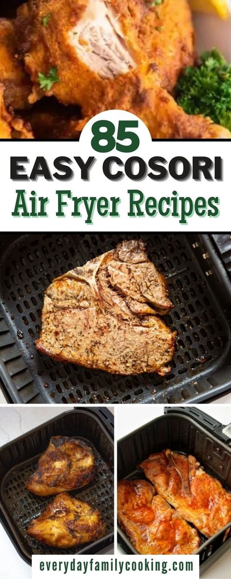 If you have a Cosori air fryer, you’re probably familiar with how versatile the appliance is! I’ve put together a massive list of air fryer recipes you can make right in the Cosori air fryer 5.8 qt appliance. They all include ingredients, times, and temperatures so you can add new recipes to your weekly rotations! Cosori Air Fryer Recipes, Air Fryer Recipes Keto, Cosori Air Fryer, New Air Fryer Recipes, Air Fryer Recipes Snacks, Air Fryer Cooking Times, Turkey Breast Recipe, Air Fried Food, Air Fryer Oven Recipes