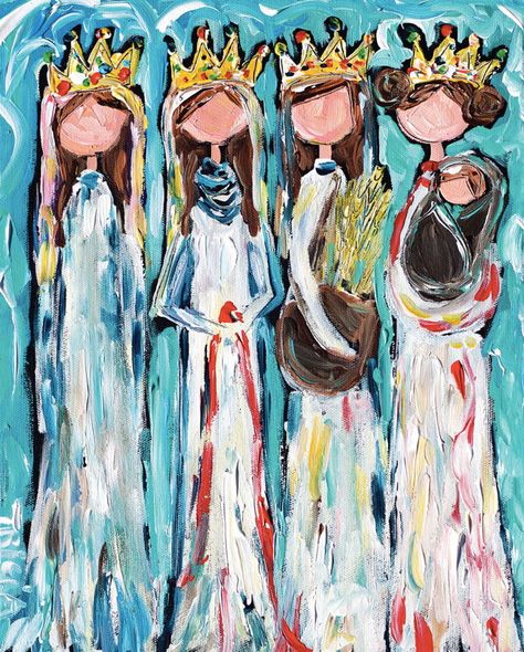 The Four: An Advent Image | Women in the Academy and Professions Advent Images, Jesus Family Tree, God Made Girls, Karla Gerard, Grace Symbol, Four Women, Daughters Of The King, Acrylic Artwork, Owl Print