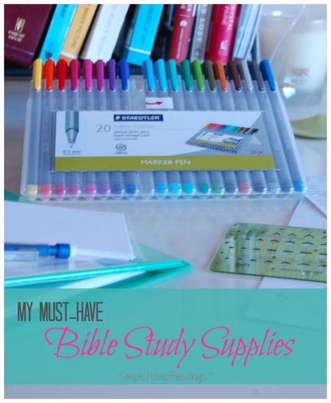 My absolute favorite Bible study supplies - I use these every day in my Bible study time. Bible Supplies, Service Projects For Kids, In My Bible, Coloring Pens, Staedtler Pens, Study Supplies, Bible Journaling Supplies, Inspirational Encouragement, Bible Study Printables