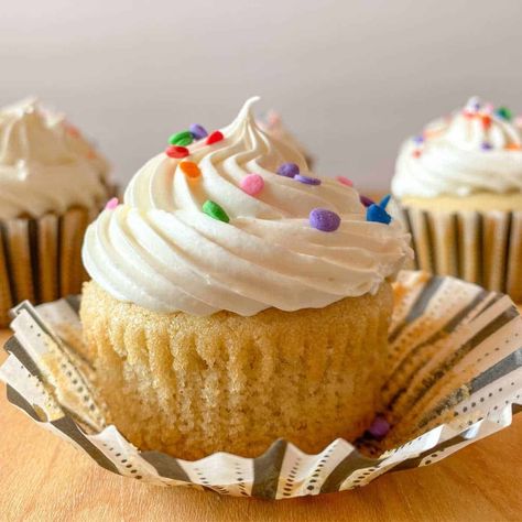 Gluten Free Dairy Free Cupcakes {Allergy Friendly} Egg Free Cupcakes, Cupcake With Sprinkles, Dairy Free Cupcakes, Dairy Free Frosting, Green Cupcakes, Store Bought Frosting, Gluten Free Cupcakes, Gluten Free Egg Free, Substitute For Egg