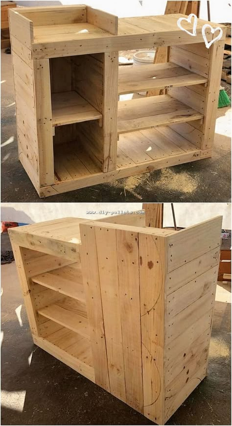 Pallet Deck Furniture, Pallet Kitchen, Store Design Boutique, Pallet Decor, Pallet Creations, Pallet Shelves, Counter Design, Pallet Outdoor, Deck Furniture