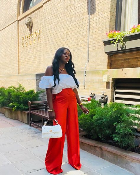 Burnt Orange, Chic Outfits, Summer Fashion, Orange, White, Pants