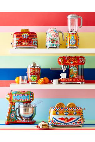 -7NB5 Smeg Dolce Gabbana x SMEG Sicily Is My Love Tea Kettle Dolce&Gabbana x SMEG Sicily Is My Love Juicer Dolce&Gabbana x SMEG Blender Smeg Dolce Gabbana, Italian Worksheets, Smeg Blender, Smeg Stand Mixer, Smeg Kitchen, Smeg Fridge, Cookware Essentials, Smeg Appliances, Love Tea