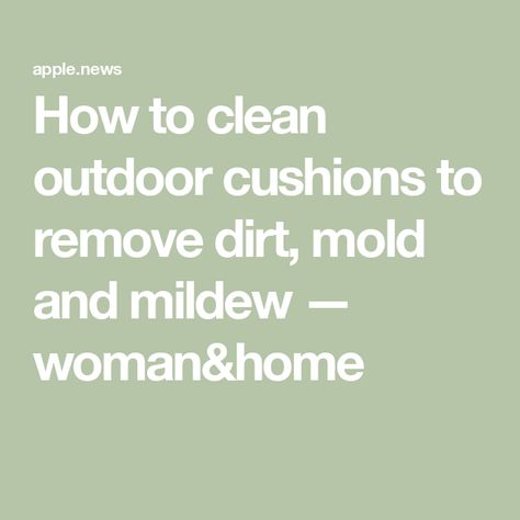 How to clean outdoor cushions to remove dirt, mold and mildew — woman&home Diy Mould Removal, Clean Black Mold, Bathroom Mold Remover, How To Remove Mold, Remove Mold, Clean Patio, Mildew Remover, Mildew Stains, Cleaning Mold