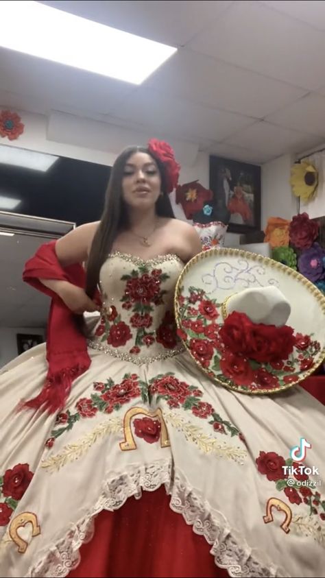 Red Quinceanera Ideas, Quinceanera Dresses Mexican, White Quinceanera Dresses, Vestido Charro, Mexican Quinceanera, Quinceanera Themes Dresses, Mexican Quinceanera Dresses, Charro Quinceanera Dresses, Red Quinceanera Dresses