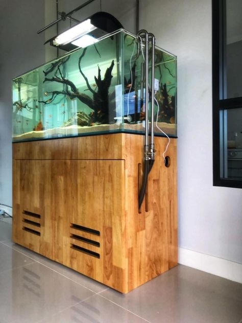 My Aquarium Wood Cabinet : AquaDSign by LAMDA #LAMDA, #AquaDSign, #Aquarium Cabinet Aquarium Cabinet, Fish Room, Aqua Tank, Fishing Room, Wood Cabinet, Freshwater Aquarium, Cabinet Design, Wood Cabinets, Aquariums