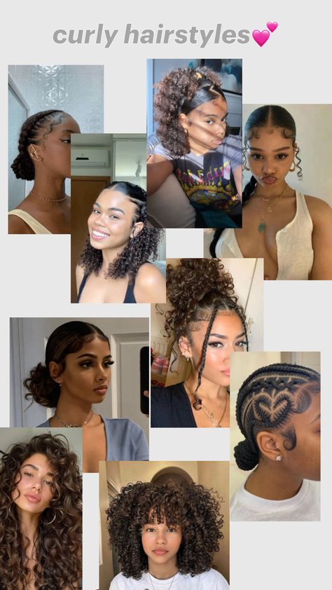 4 A Curly Hair, 3b Hairstyles Long, Brazilian Hairstyles, Skl Hairstyles, Curly Braided Hairstyles, Quick Curly Hairstyles, Curly Hair Beauty, Shoulder Length Curly Hair, Natural Hair Bun Styles