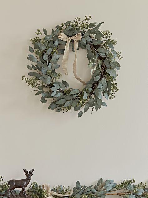 Christmas Wreath On Windows Outdoor, Christmas Wreaths For Windows, Natal Natural, Christmas Reef, Frosted Eucalyptus, Diy Christmas Wreaths Ideas, Christmas Wreaths Ideas, Christmas Wreaths Diy Easy, Diy Christmas Wreaths