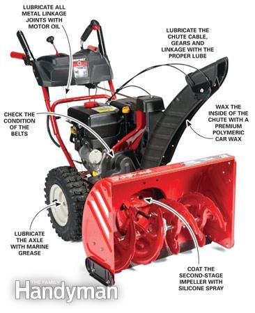 Before snow blowing season starts, follow these tips for proper lubrication. Snowblower Storage, Diy Tractor, Driveway Markers, Lawn Mower Repair, Make Snow, Snow Blowers, Lawn Equipment, Gas Cans, Engine Repair