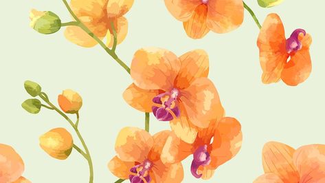 Orchid Aesthetic, Watercolor Orange, Orange Orchid, Blog Banner, Google Form, Bloom Blossom, Orange Flower, Wallpaper App, Download Free Images