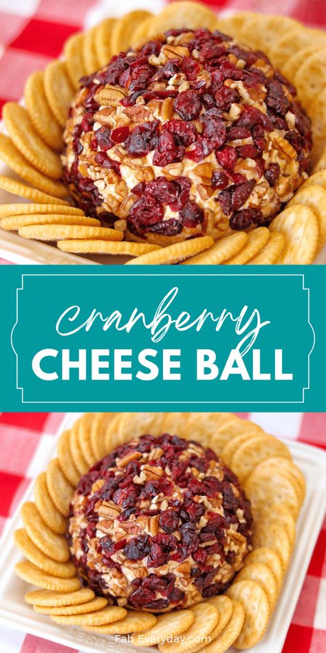 Just in time for the holidays, I'm sharing a recipe for cheese ball with cranberries! This delicious pecan cranberry cheese ball recipe has a hint of citrus and is perfect for holiday entertaining. It’s also easy to make and can be prepared in advance to save time on the day of your party. Click or visit FabEveryday.com for the cranberry orange cheese ball recipe. If you're looking for a new Christmas cranberry cheese ball idea, or searching for a cranberry nut cheese ball recipe, save this one! Cherry Cheese Ball, Cheese Ball With Cranberries, Cranberry Pecan Cheese Ball Recipes, Pomegranate Cheese Ball, Cranberry Cheese Ball Recipes, Cranberry Cheese Ball, Cranberry Pecan Cheese Ball, Cheese Ball Recipes Easy, Fancy Farm