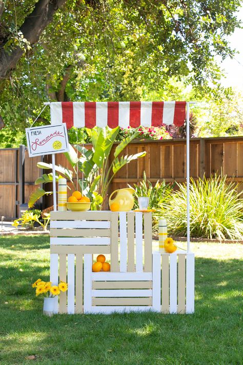 Make A Lemonade Stand, Kids Lemonade Stands, Diy Lemonade Stand, Kids Lemonade, Diy Lemonade, Beyond Paint, Play Market, Mason Jar Crafts Diy, Easy Activities