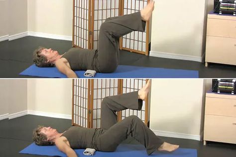 Lying Leg Drops Yoga For Osteoporosis, Osteoporosis Diet, Osteoporosis Exercises, Gym Workout Apps, Weight Bearing Exercises, Core Strengthening Exercises, Yoga For Seniors, Posture Exercises, Bone Strength