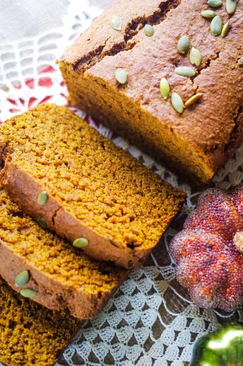 This recipe makes the best super moist pumpkin bread.  Made from scratch with pure maple syrup and dark brown sugar, this classic two loaf homemade pumpkin bread recipe is a family favorite in fall!  #pumpkinbrad #pumpkin #fallrecipe #cleverlysimple Super Moist Pumpkin Bread, Cleverly Simple, Homemade Pumpkin Bread, Easy Sticky Buns, Molasses Cake, Best Pumpkin Bread Recipe, Moist Pumpkin Bread, Dark Brown Sugar, Homemade Cornbread