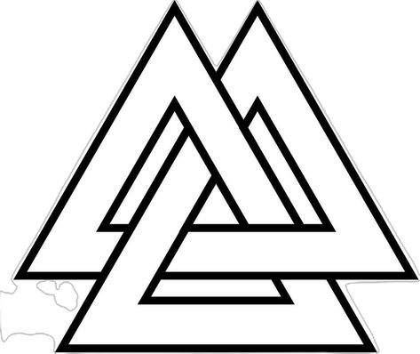 Triple Triangle Tattoo, Three Triangle Tattoo, Triangle Tattoo Design, Viking Warrior Tattoos, Valknut Symbol, Ancient Persian Art, Warrior Tattoos, Ancient Persian, Viking Tattoo Design