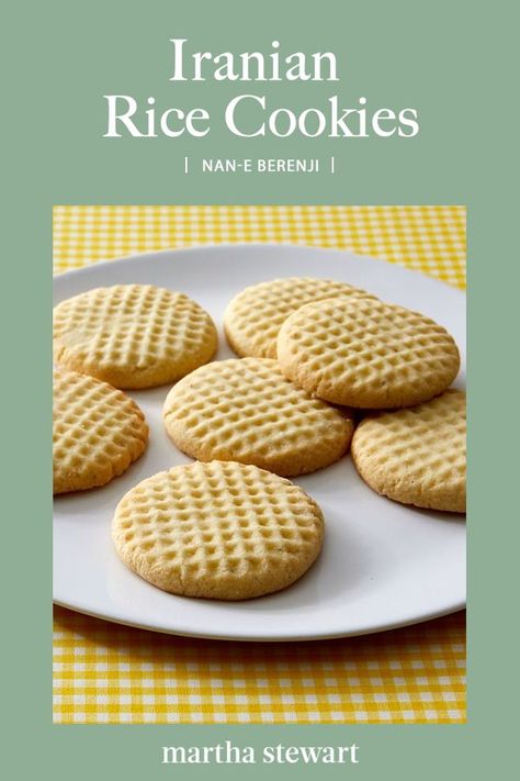 Rice Cookies Recipes, Rice Flour Cookies Recipes, Brown Rice Flour Recipes, Iranian Rice, Cookies Brown Butter, Rice Flour Cookies, Multicultural Recipes, Rice Cookies, Danish Cookies