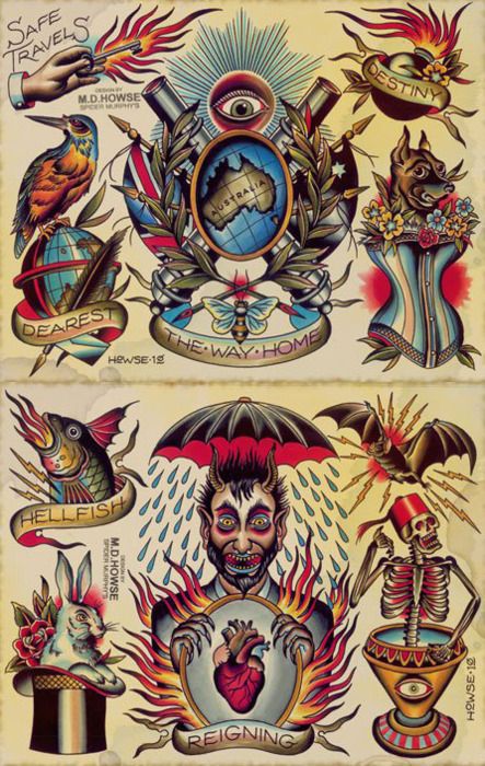 sick traveling ideas for tattoos Sick Traditional Tattoos, Scary Traditional Tattoo, Old School Zombie Tattoo, Burning Witch Tattoo Traditional, Traditional Monster Tattoo, Spider Murphy, Traditional Tattoo Painting, Sailor Jerry Tattoo Flash, Traditional Tattoo Flowers