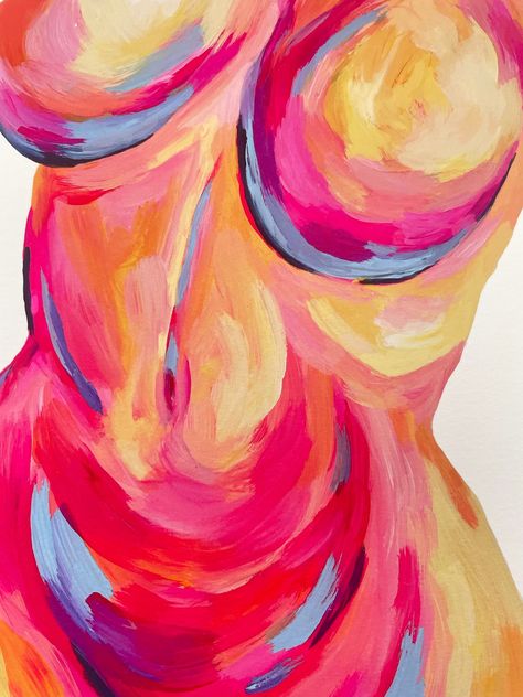 Colours Of Love, Feminin Painting, Human Body Painting Acrylic, Body Women Painting, Body Images Art, Feminine Abstract Art, Abstract Feminine Art, Self Love Print, Paintings Of Bodies