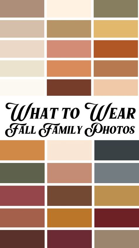 What fall colors to wear to your fall family photos. Fall Photo Outfits, Family Portrait Outfits, Family Photo Colors, Autumn Photos, Fall Family Portraits, What To Wear Fall, Fall Portraits, Fall Family Photo Outfits, Fall Session