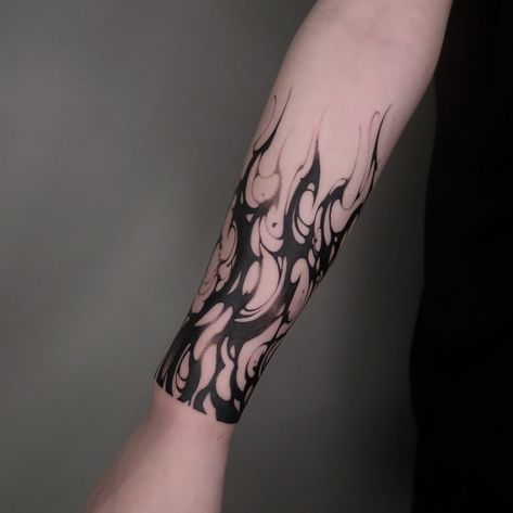 Abstract Tattoo Designs, Blackout Tattoo, Flame Tattoos, Fire Tattoo, Creepy Tattoos, Hand Tattoos For Women, Calf Tattoo, Hand Tattoos For Guys, Dark Tattoo