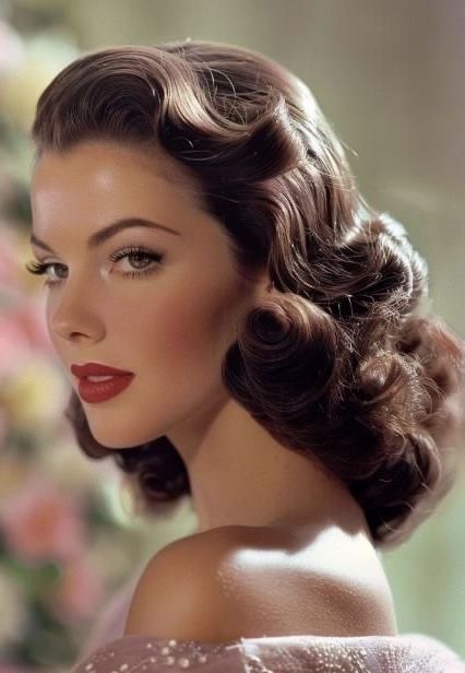 Hair Styles 1930 Vintage Hairstyles, 1952 Hairstyles, Vintage Modern Hairstyles, 40s Bridal Hair, 1920 Bridal Hair, 1950 Wedding Hairstyles, 1950s Bombshell Hair, 50s Bridal Hair, Soft Vintage Curls