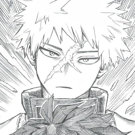 Bakugo Sketch Horikoshi, Bakugo Hair Down, Bakugou Older, Bakugou Manga Icons, Bakugo Manga Icons, My Hero Academia Art Style, Bakugo Manga Panels, Bakugo Sketch, Bakugou Katsuki Manga